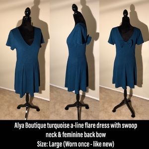 Alya Boutique - turquoise a-line flare dress
